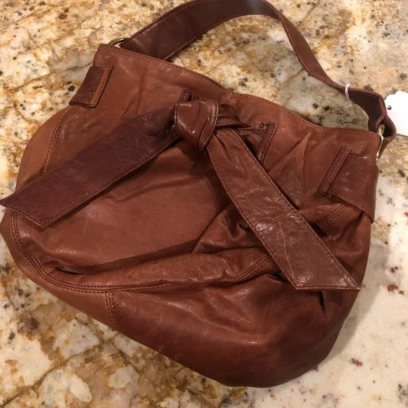 Kooba cognac brown mini-medium leather purse (P2) - Picture 1 of 7